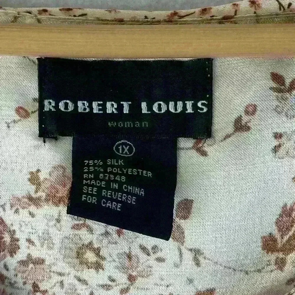 Robert Louis Silk Floral Sleeveless Ruffle V Neck Tank Top Blouse Size 1X - Picture 10 of 11